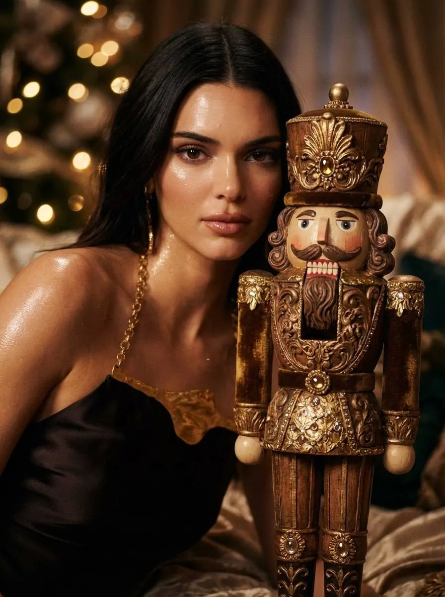 Гламурная новогодняя фотосессия с Щелкунчиком в стиле Vogue — промт для гиперреалистичного фото через нейросеть ии