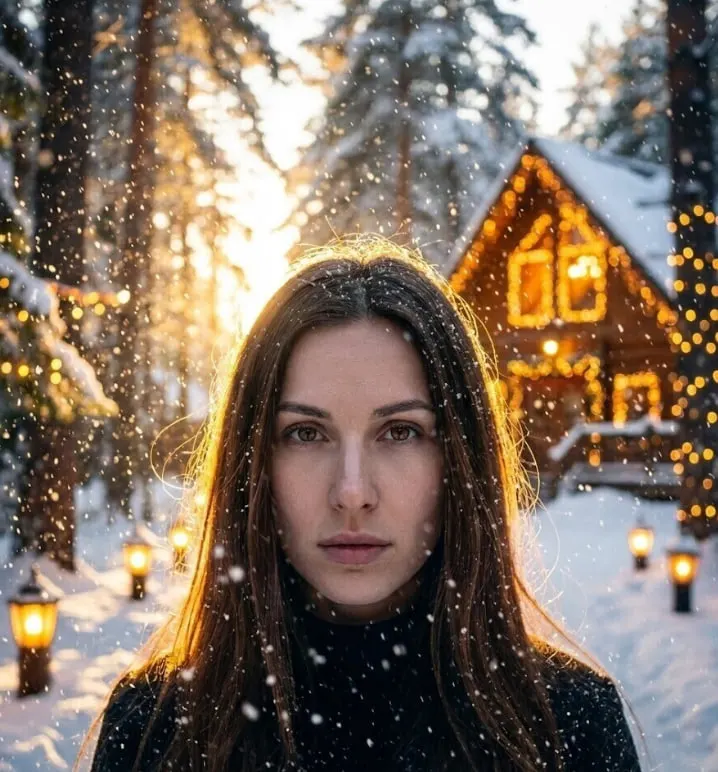 Зимний портрет промт: новогодний тренд